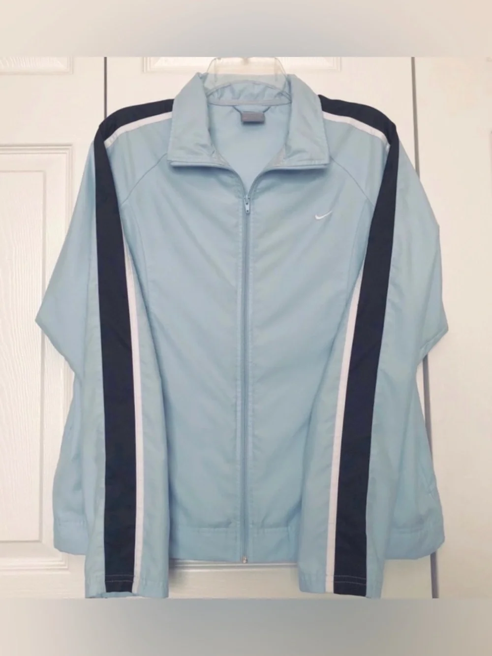 Nike Light Blue and Black Women's Bomber Track Jacket - Picture 2 of 7